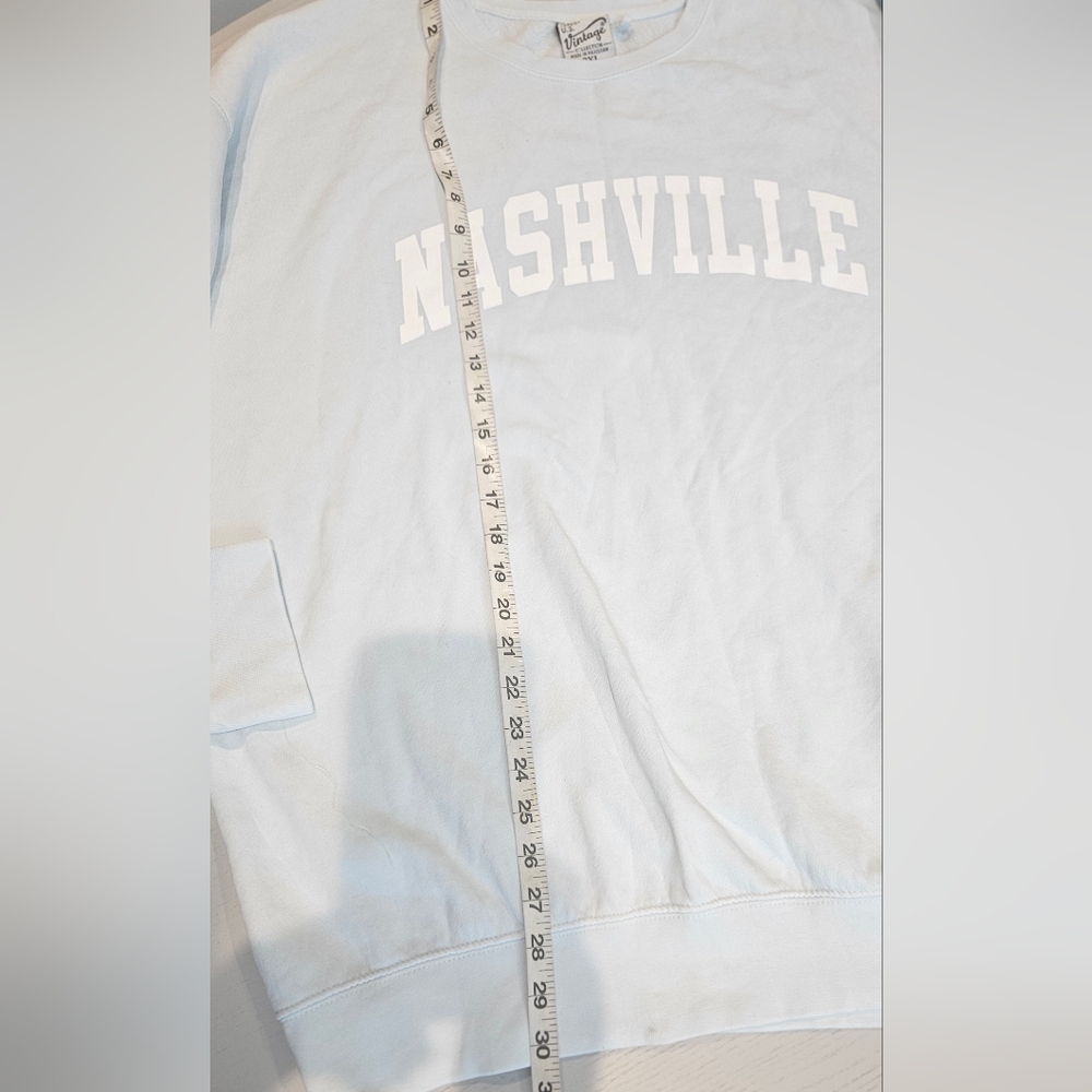 U.S. VINTAGE COLLECTION 'NASHVILLE' Light Aqua Blue Sweatshirt Sz 2XL NWOT - Picture 6 of 6